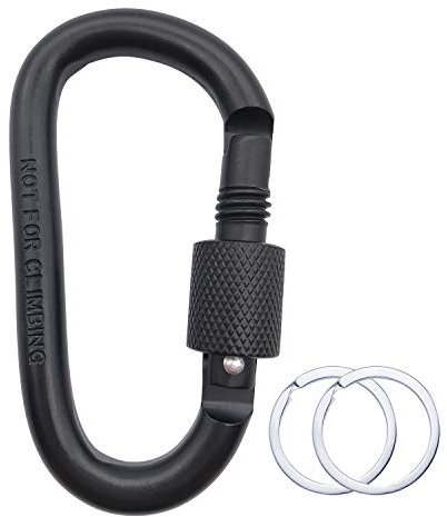 Carabiner Clip, Locking Carabiner Clip Hook, Aluminum Alloy Key Chain D-Ring for Hammock, Camping, Hiking, Fishing(Not for mountain climbing)