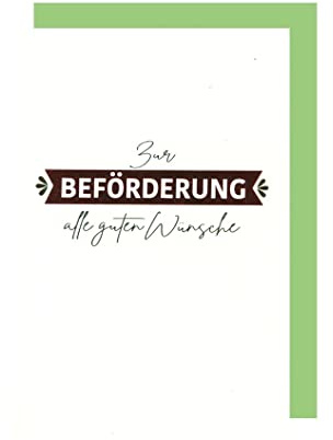 AvanCarte Beförderung Grußkarte Karte Prägung Alle Guten Wünsche 16x11cm