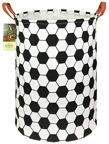 HUNRUNG Canasta de lavandería gran tela de lona canasta de almacenamiento ligero organizador de juguetes ropa sucia plegable impermeable dormitorio universitario dormitorio de baño(fútbol)