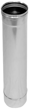 Matt Stainless Steel Flue Liner/Chimney Stove Rigid Metal Pipe Fireplace Tube. (140mm, 1000mm / 1m)