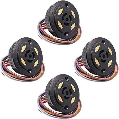 HQRP 4-Pack Photocell Sensor 7 Wires Dimming Receptacle Light Switch Socket Dusk to Dawn Outdoor Plug Base Twist Lock for Garden Light, Street Light, Led Flood Light, Outdoor Light, etc.