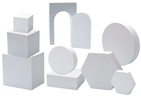 WANAONE Foto-Requisiten-Set, geometrische Würfel, Hartschaum, Foto-Requisiten, Posierung, Hintergrund, Requisiten für Lippenstift, Schmuck, Make-up (weiß)