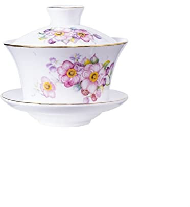 BAtlam Tasse à thé soupière Chinoise en Porcelaine Blanche et Bleue (Couleur : Vert armée) (Bleu, Blanc)
