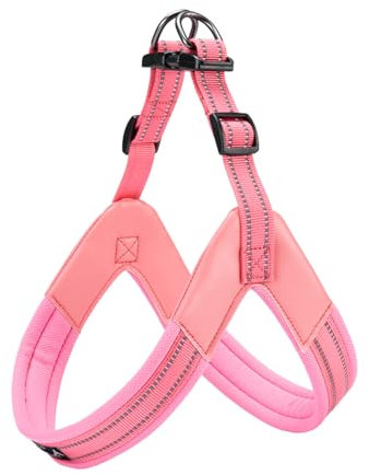 EXCELLENT ELITE SPANKER No Pull Hundegeschirr Step-in einstellbare reflektierende Weste weich gepolstert leicht Haustier Brustgurt mit Leine Clips für kleine mittlere große Hunde(L-PIK)