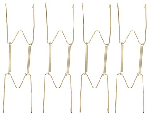 Zerodeko 4stücke Telleraufhänger Aus Metall Mit Goldenem Finish Unsichtbare Haken Für Dekorative Platten Für Wanddekoration Im Wohn Und Arbeitsbereich