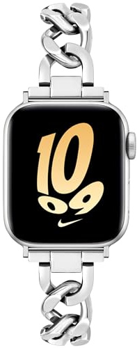 Ocaer Kompatibel mit Apple Watch 46mm 45mm 44mm 42mm, Elegant Metall iWatch Armband für Apple Watch Series 11 10 9 8 7 6 5 4 Ultra 3 SE 3 2 1, Schmuck Gliederarmband für Damen Frauen (Silber)