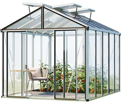 GFP Serre de Jardin Hera 5 Serre en Verre 263x325 cm | Structure en Aluminium