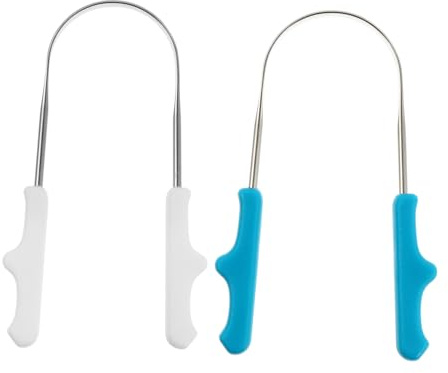 PartyKindom 6pezzi Nettalingua Ergonomici Inossidabile Strumento U-shape Per La Pulizia Della Lingua Per Adulti e Facile Da Usare e Portatile Per Viaggi