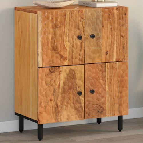 LAPOOH Beistellschrank 60x33x75 cm Massivholz Akazie, Schrank Klein, Flurschrank, Kommode, Vorratsschrank, Flurschrank, Badezimmerschrank, Kleinmöbel - 356881