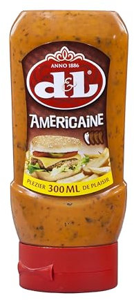 D&L Americaine Sauce - 4x 300ml - belgische Grill-Soße aus Tomaten, würzig und leicht scharf von Devos & Lemmens, zu Burger & Pommes, als Fleisch- und Fisch-Sauce, Chicken Wings