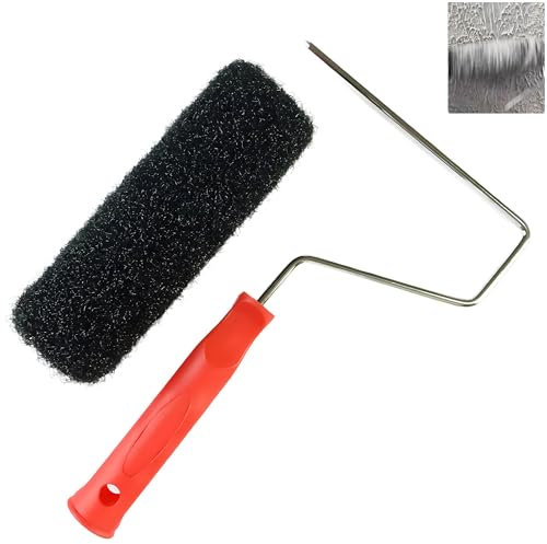 BANCOO 71249A Trockenbau-Verbundrolle, Trockenbau-Texturrollerbürste, Nylonfaserbürste, Farbrolle für Spachtel, Kieselgur, Formpaste, strukturierte Beschichtungen (17,8 cm Trockenbau-Verbundwalze