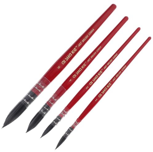 TOPPERFUN Große Pinsel für Malerei 4 Stück Nylon Malpinsel mit Holzgriff Verschiedene Größen für Zeichnung und Nylonmalerei