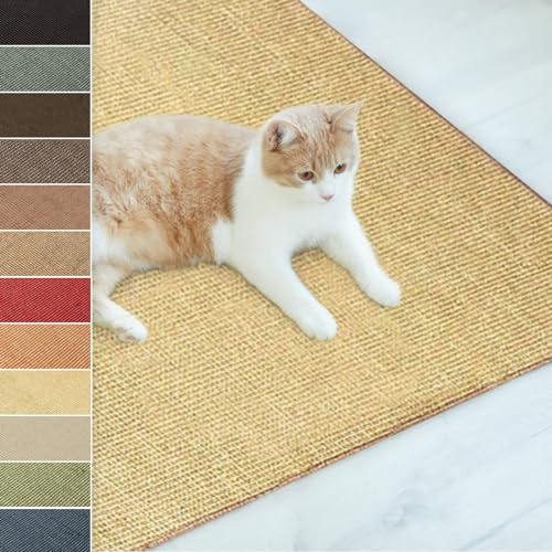 Floordirekt Tapis griffoir pour chat, 30 x 50 cm, sisal naturel, zones à griffer pour chat, meubles pour mur ou sol, robuste et lavable