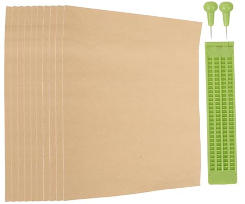 Tovinanna Lavagna Per Scrittura Braille Riutilizzabile Con Stilo E 20 Fogli Di Carta Braille Kit Portatile Per Non Vedenti Studio E Pratica