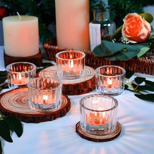 11 Stück Klar Teelichtgläser Votivkerzenhalter, Klar Teelichthalter Teelichtgläser Glas, Set Mini Teelichthalter, Teelicht Gläser Votivkerzenhalter, Für Kerzen Deko Hochzeitsdeko Windlichter Tischdeko