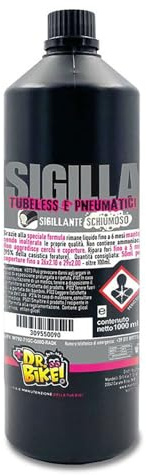DR. BIKE 1 l Schaum-Dichtstoff, repariert Löcher bis zu 5 mm, pannensichere Luftkammer-Versiegelung für Fahrräder. Versiegelt schlauchlose Reifen und MTB-Straßen. Kein Ammoniak.