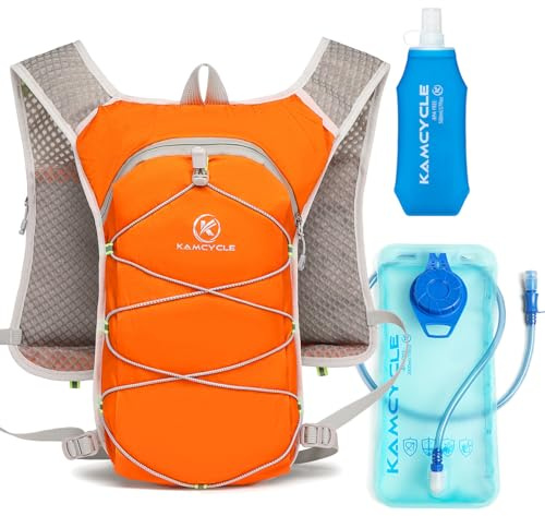 Sac d'hydratation Sac à Dos ultraléger pour la Course à Pied, Running Vest Running Femmes Hommes,s Sac à Dos Course à Pied, Marathon, vélo, Jogging, Trailrunning Sac à Dos (Orange)