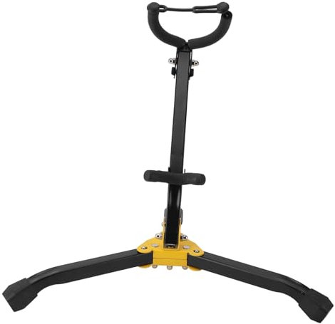 Sunicon Klappbarer Saxophonständer, tragbarer Halter für Alt-Tenorsaxophon mit verstellbarer dreieckiger Metallbasis