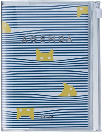 MARK'S 2025/26 Taschenkalender, B6 Cats, Navy: Von Oktober 2025 bis Dezember 2026