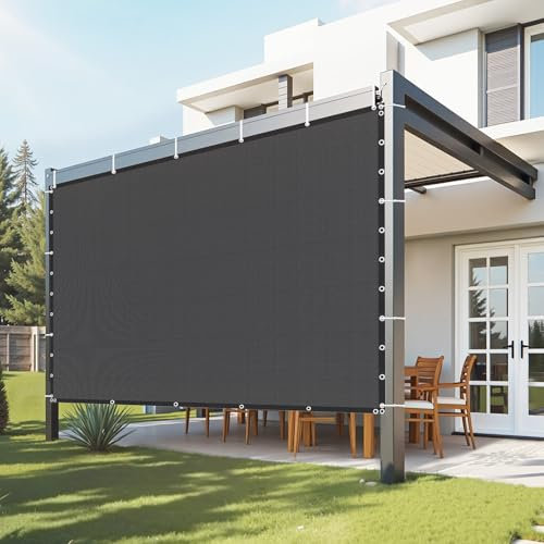 VEVOR Vela Ombreggiante con Protezione Solare, 305 x 305 cm, per Pergolato con Occhielli in Acciaio Inox, Telo Ombreggiante con Materiale HDPE, per Esterno Patio Giardino Cortile, Nero
