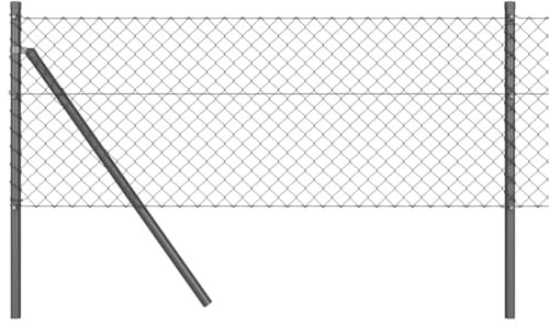 vidaXL Maschendrahtzaun Maschendrahtzaun mit 7 Pfosten 0,4x10m Stahl verzinkt grau