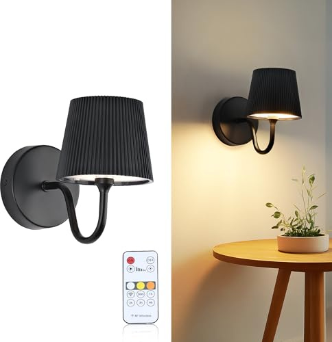 LuminexDesigns LED Wandleuchte Innen, Wiederaufladbar mit 2.4G Fernbedienung & Touch Dimmbar, Magnetisch Abnehmbar, 5200mAh Akku, Kabellos für Schlafzimmer Wohnzimmer Flur Treppe