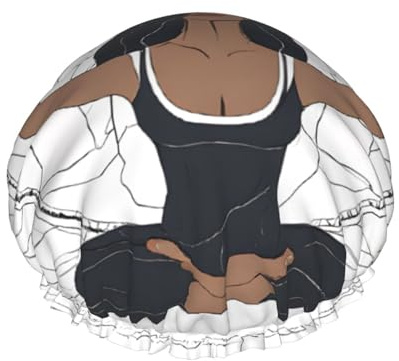 Yoga Meditation -Print Extra Large Waterproof Shower Cap-Double Layer Protection For Long/Curly Hair - Reusable & Travel Friendly.