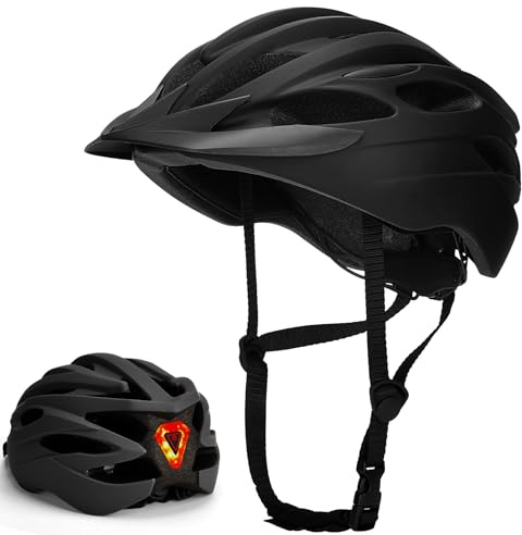 Bike Helmet Men Women Cycle Helmet with Light Breathable MTB Helmets Mountain Bicycle Helmet for Adult Road Cycling Helmet,Black
