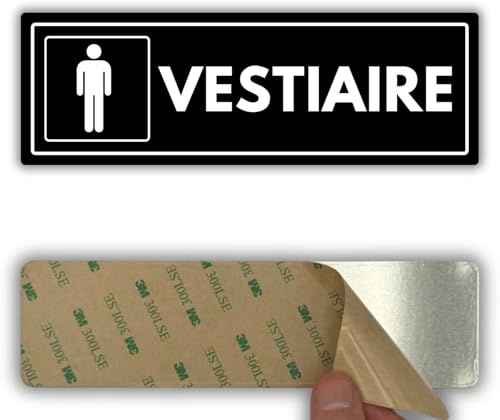 LEIASA | Panneau Vestiaire Hommes - 7,5 x 23 cm - Épaisseur 2 mm - Acrylique - Plaque Vestuario Homme - Autocollant Haute Adhérence - (Vestiaire Hommes)