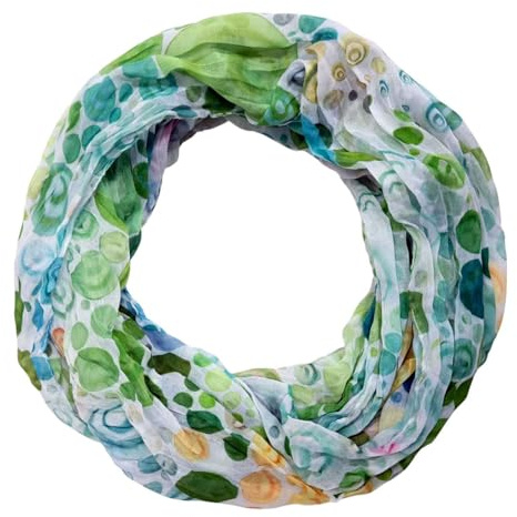 Jeamis Kreis Loop Seide Farbverlauf Frühling Rundschal Rainbow Unisex Sommer Leicht Schal Stola Dots