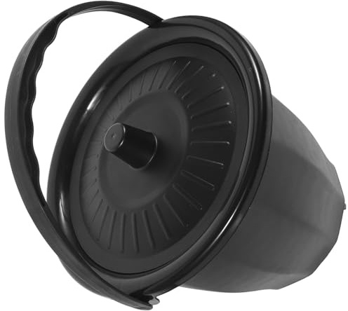 GLEAVI Urinoir Portable en Plastique Noir, Pot D'urine Rond Couvercle, Facile à Laver Bavure, pour Personnes Âgées et Femmes Enceintes, pour Chambre à Coucher