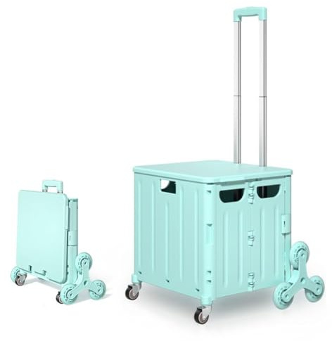 Shopping Trolley - Stair Climbing Cart with 8 Wheels - 75L Multifunctional Grocery Crate for Easy Transport - Ideal for Shopping and Outdoor Use
