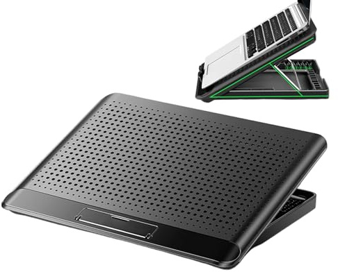 Elevador de ventilador para laptop, soporte de refrigeración ajustable, ventilador silencioso de aleación de aluminio, accesorio ergonómico para laptop, enfriador alimentado por USB, práctico