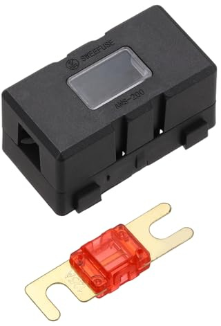 sourcing map 200A 125V ANL Fuse Holder Kit, 125A Fuse Inline Block Box for Automotive Marine Audio Video Electronic System