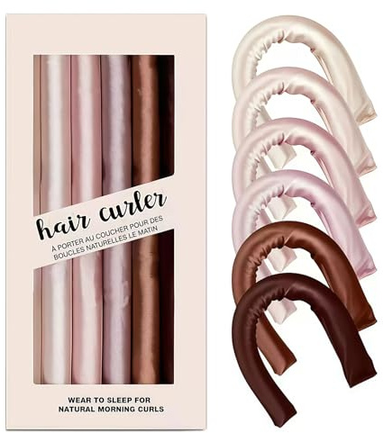 Haarwickler Set 6er Pack – Lockenwickler Über Nacht für Heatless Curls, Satin-Finish Polyester, Für Frauen Und Teenager