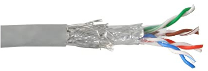 InLine 20911 Cavo LAN Cat.5E, S/FTP, 4 x 2XAWG 24/1 Rigido, Cu 100% Rame, Guaina PVC, Pull-Out Box 100M Grigio