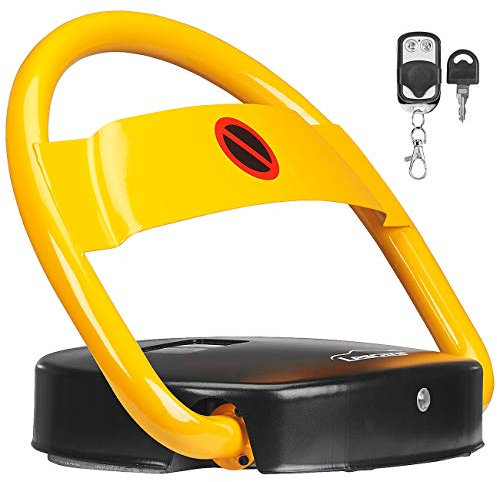 Lescars Parkbügel: Automatische Solar-Parkplatzsperre mit Fernbedienung (Parksperre, Parkplatzsperre elektrisch Solar, Ferngesteuerte Autos)