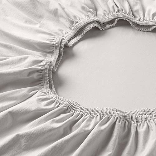 ESTELLA Spannbetttuch Feinjersey | Elfenbein | 100x200 cm | bügelfreie & trocknerfeste Qualität | Rundumgummi | 100% Baumwolle