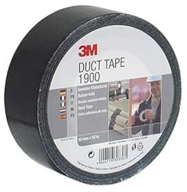 3M 7000071798 Cinta Americana Universal 1900, 50 mm X 50 m, Negro, 1 unidad