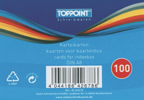 1000 Stylex Karteikarten DIN A8 weiss liniert 52x74mm