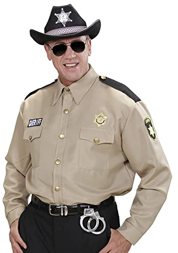 W WIDMANN MILANO Party Fashion - Sheriff Kostüm für Herren | Hemd im Sheriff- und Western-Look, Rangerkostüm für Karneval, Mottoparty, Cowboy-Events