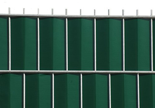 Zaun-Nagel Sichtschutzstreifen Blickstopp Windschutz PVC für Doppelstabzaun Balkon Garten 70 m GRÜN inkl. 12 Clips