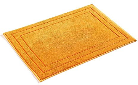 PANA® Frottier-Serie Jasmina • Frottee Badteppich aus 100% Baumwolle • Weiche Badematte in hochwertiger Qualität • Oeko-TEX Zertifiziert • Badvorleger 50 x 70 cm • Farbe: Orange
