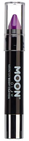 Moon Glow Bâton de peinture UV néon, pastel corporel pour visage et corps, violet foncé, 12 ml (lot de 1)