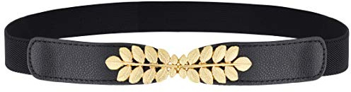 Coucoland Cinturón decorativo de metal para mujer, cinturón fino, correa elástica para la cintura, cinturón elástico para vestidos, talla única