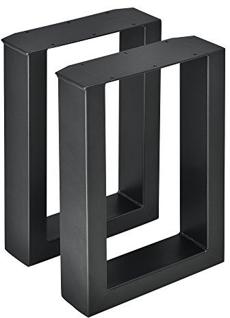 [en.casa] Bankgestell Makers 2er-Set Esstischgestell Couchtischgestell Tischbeine Stahl pulverbeschichtet viereckig Schwarz 30x43cm