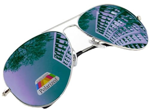 MFAZ Morefaz Ltd Herren Damen Lila Sonnenbrille Klassische Pilotenbrille Polarisierten Gespiegelt Pilot Mehrfarbig (Purple Gespiegelt)