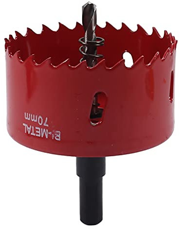 Utoolmart 70 mm Bi-Metall Lochsäge M42 Hochgeschwindigkeitsstahl Lochsägeblatt 25 mm Schnitttiefe Öffner Cutter Bohrer mit dreieckigem Griff für Holzblech Metall Kunststoff Faserplatte