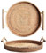 YANGQIHOME Bandeja Redonda de Ratán con Asas, Decorativas Bandeja de Servicio de Tejida Mimbre para Mesa de Centro, 32 cm