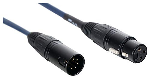 Pronomic Stage 3F5M-0.2 DMX Adapter-Kabel 3-pol female auf 5-pol male 20 cm | Professionelles DMX Adapter-Kabel, Stecker: 3-pol XLR female ? 5-pol XLR male, Goldkontakte für störungsfreie Übertragung